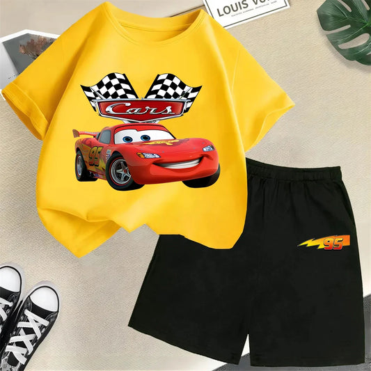 Racing children s pure cotton T shirt set
