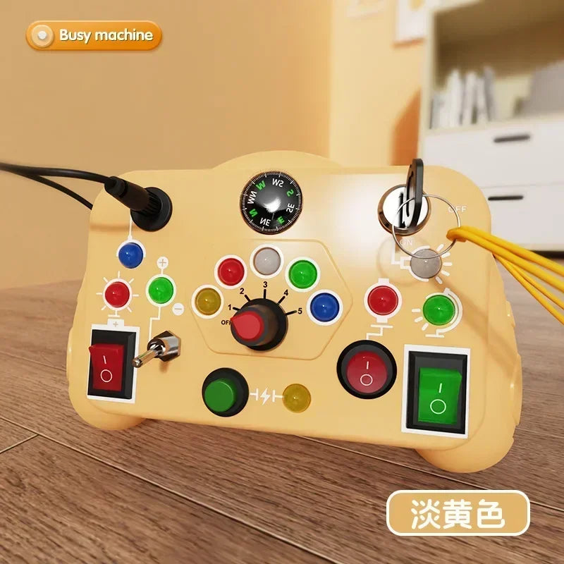 Montessori Busy Board Sensory Toys Cartoon with LED