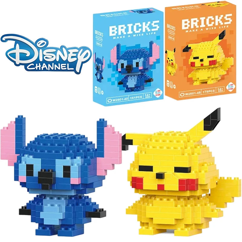 Disney LiLo Stitch Toys Building Blocks Pokeman Pikechu