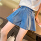 Summer Kid Girls A line Shaped Denim Shorts