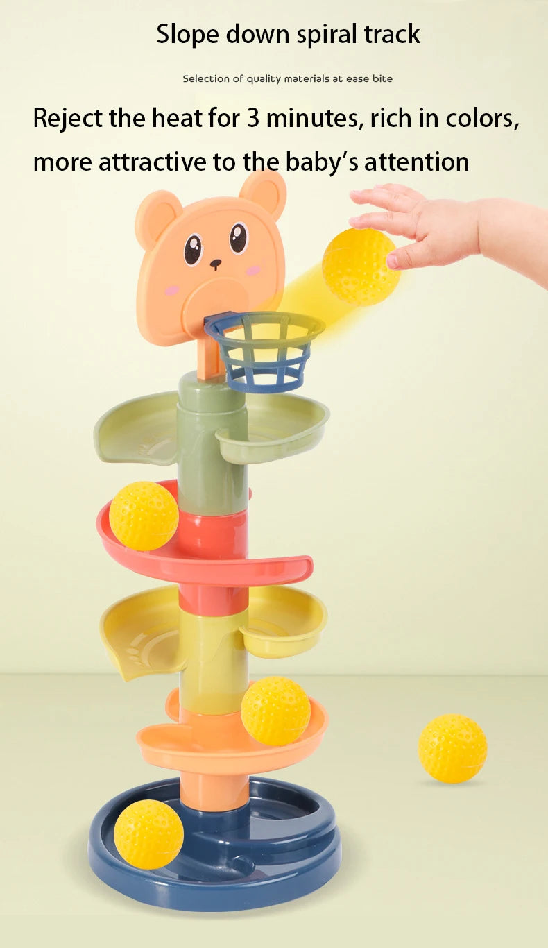 Montessori Baby Toy Rolling Ball Tower Montessori Educational