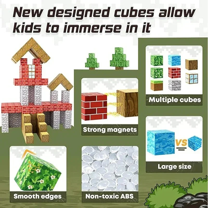 Magnetic Building Blocks Mine World Magnet Cube for