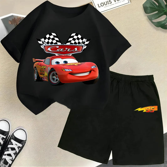 Racing children s pure cotton T shirt set