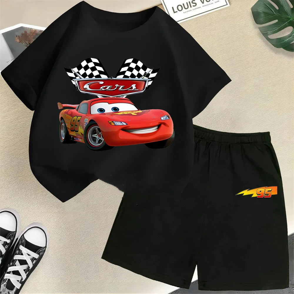 Racing children s pure cotton T shirt set